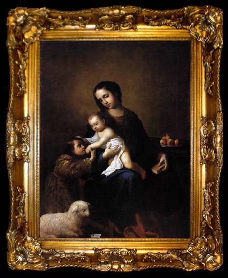 framed  Francisco de Zurbaran Virgin Mary with Child and the Young St John the Baptist, ta009-2